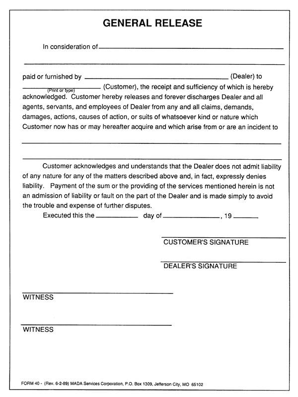 What is a general release from jail