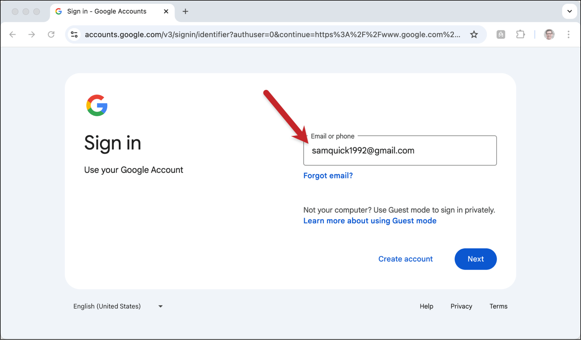 Gmail account id