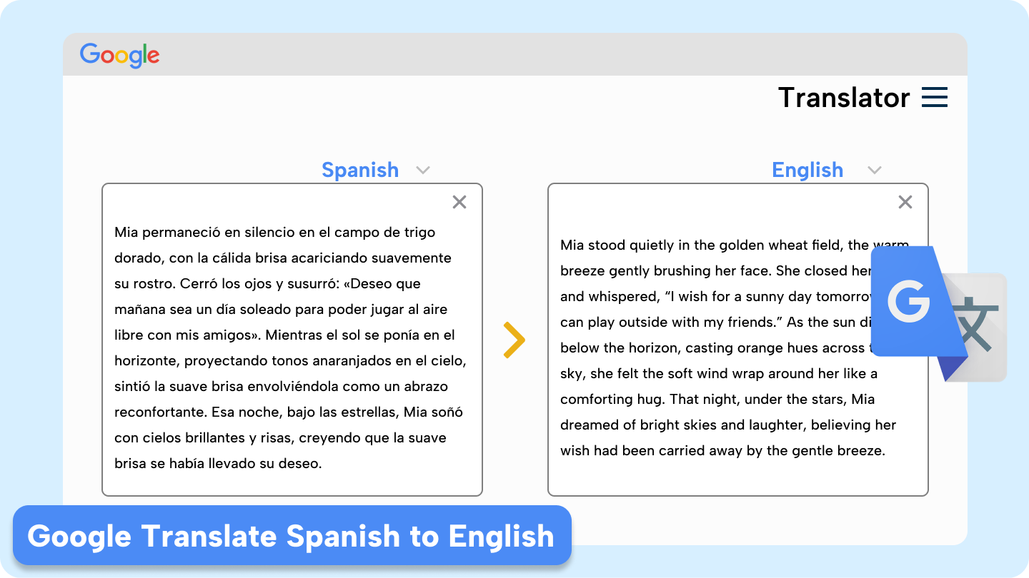 Google translate spanish toe nglish