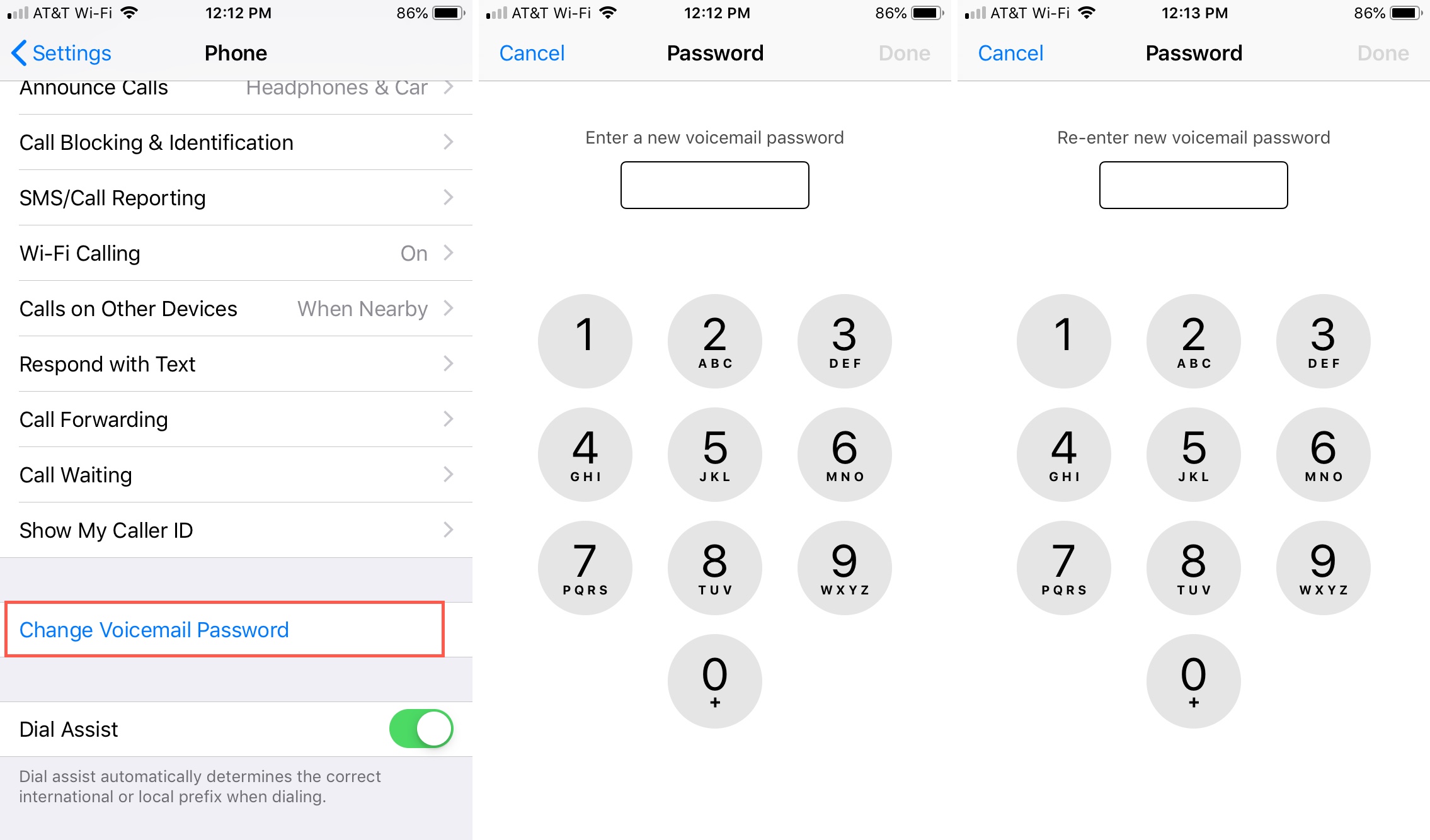 How to reset a voicemail password