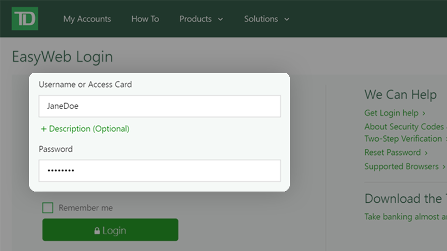 Td web login