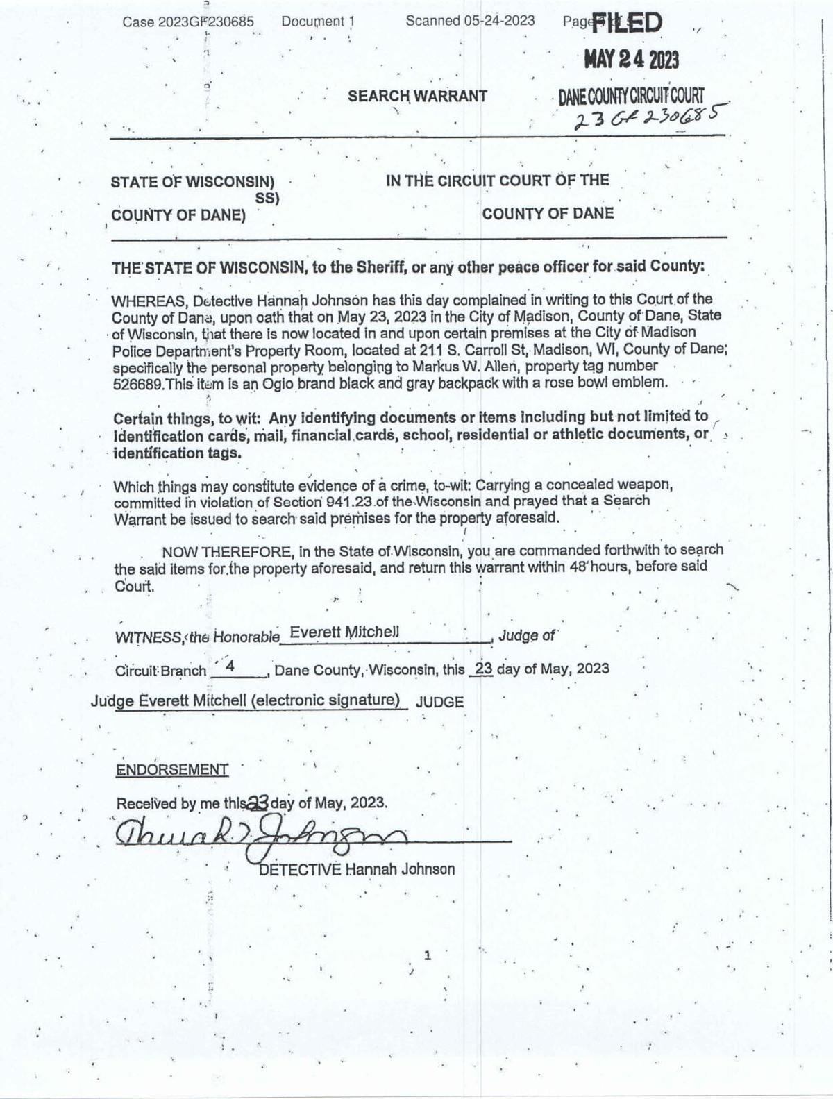 Wi warrants search