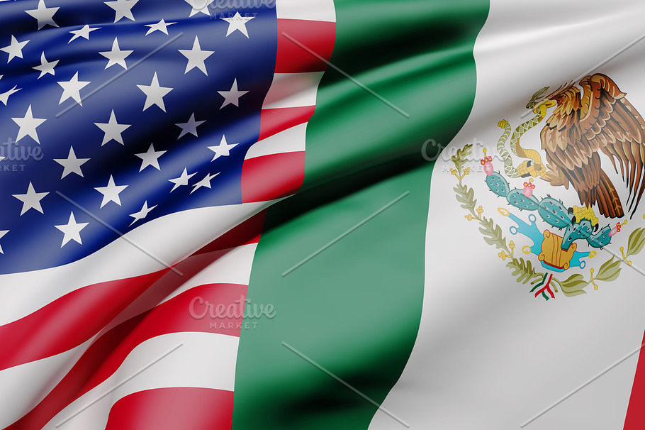 Mexico america flag