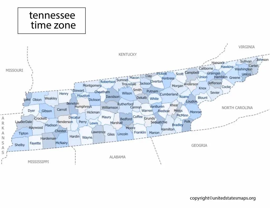 Time zones of tennessee