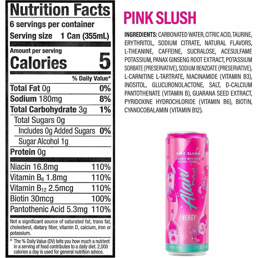 Alani nu ingredients label
