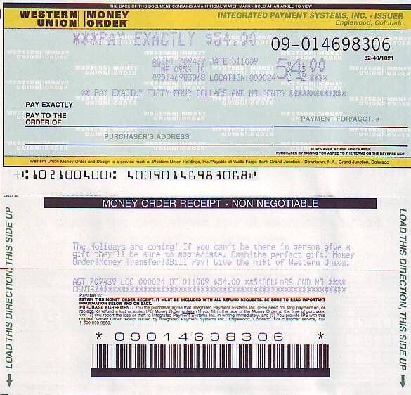 Where is the mtcn on a money order
