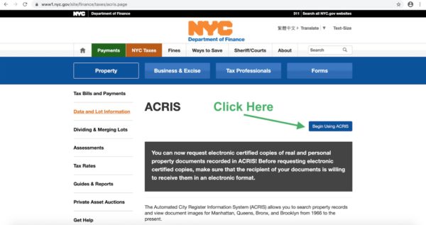 Acris nyc property search