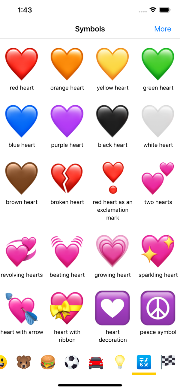 What do different colored emoji hearts mean