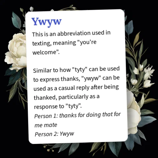 Ywyw meaning