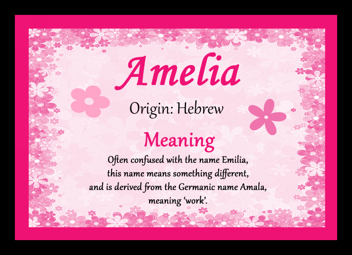 The name amelia meaning