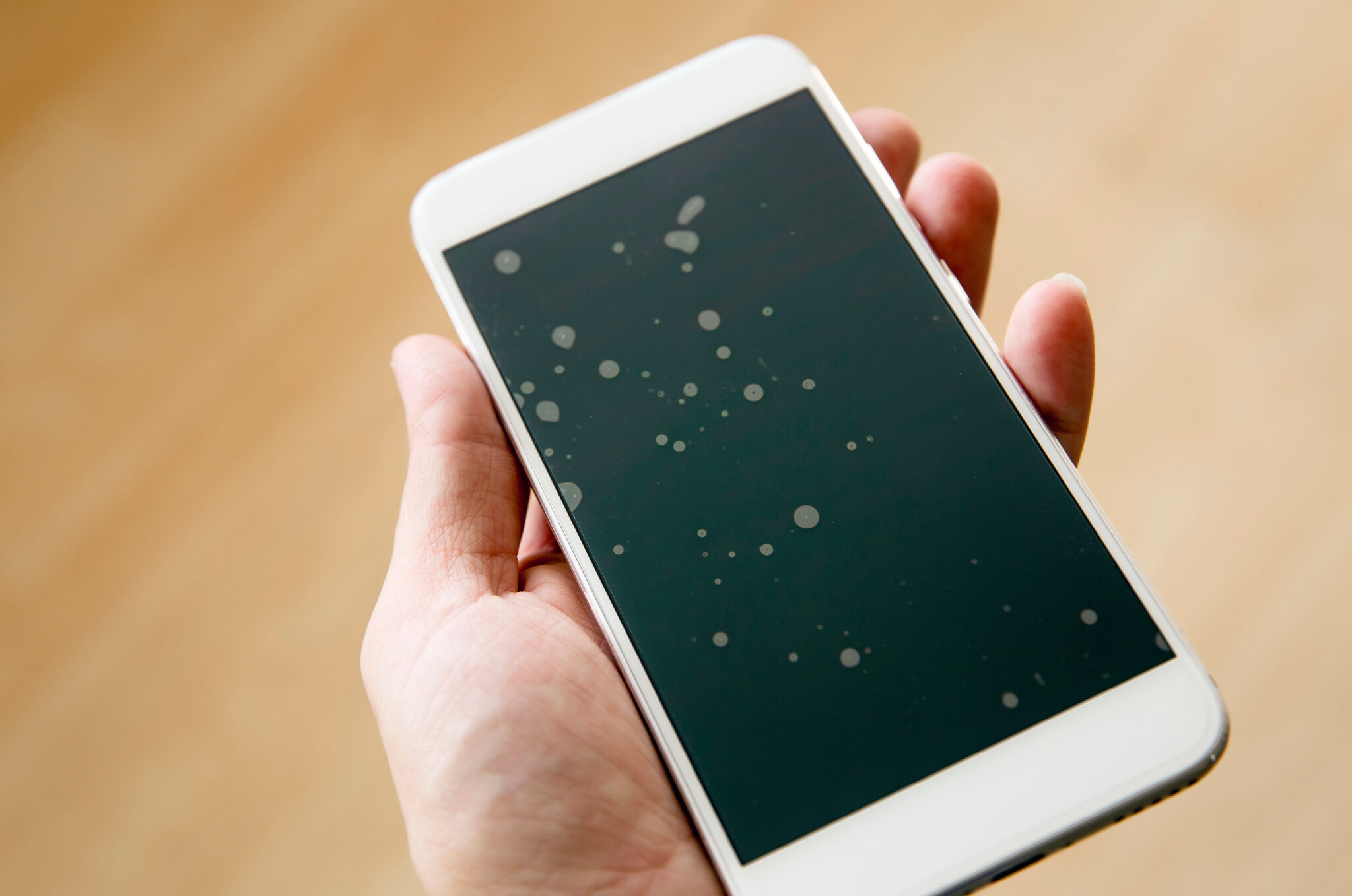 White spots on phone screen