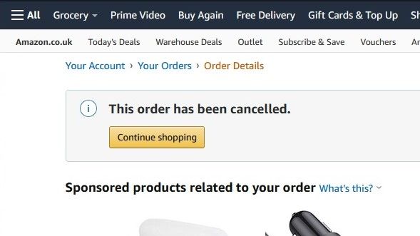 Your amazon.com order has been canceled