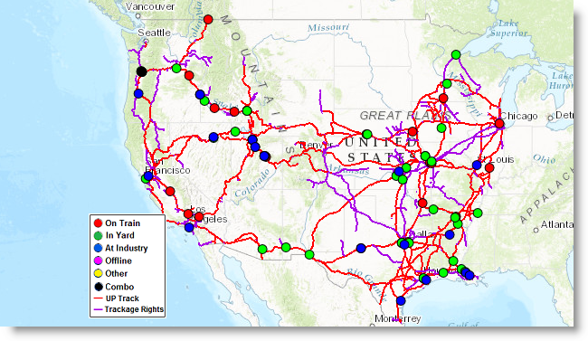 Up railroad tracking