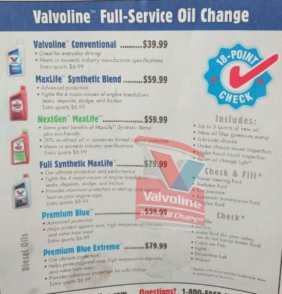 Valvoline emissions test price