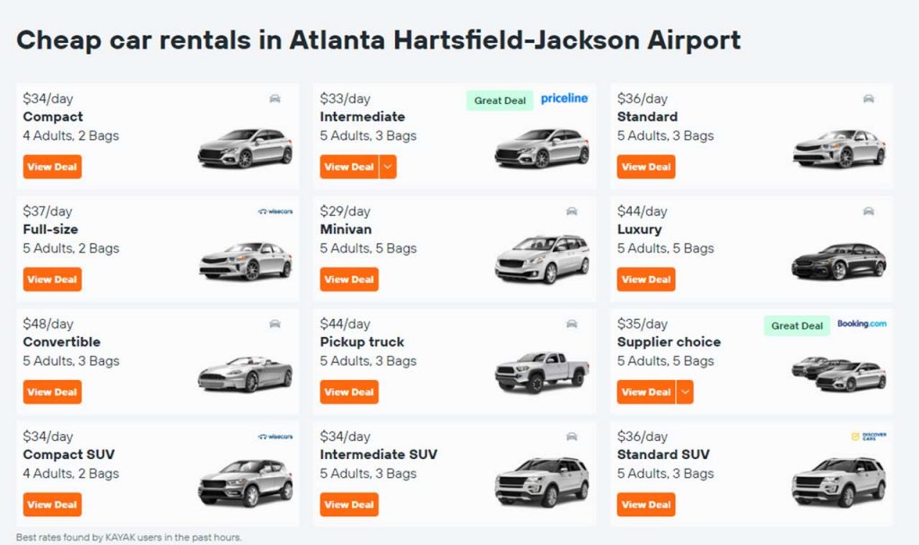 Atlanta airport budget car rental