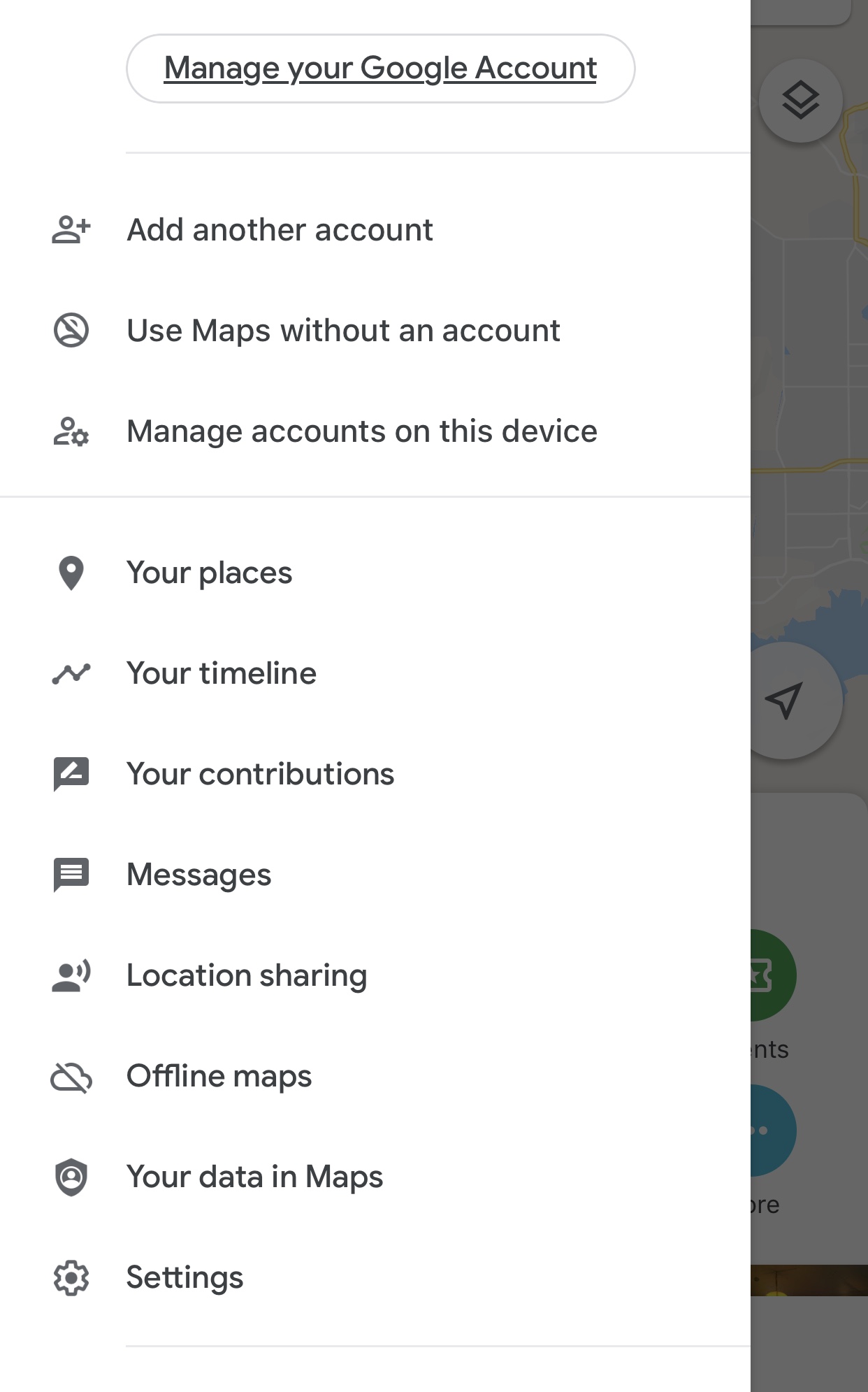How to logout of google maps