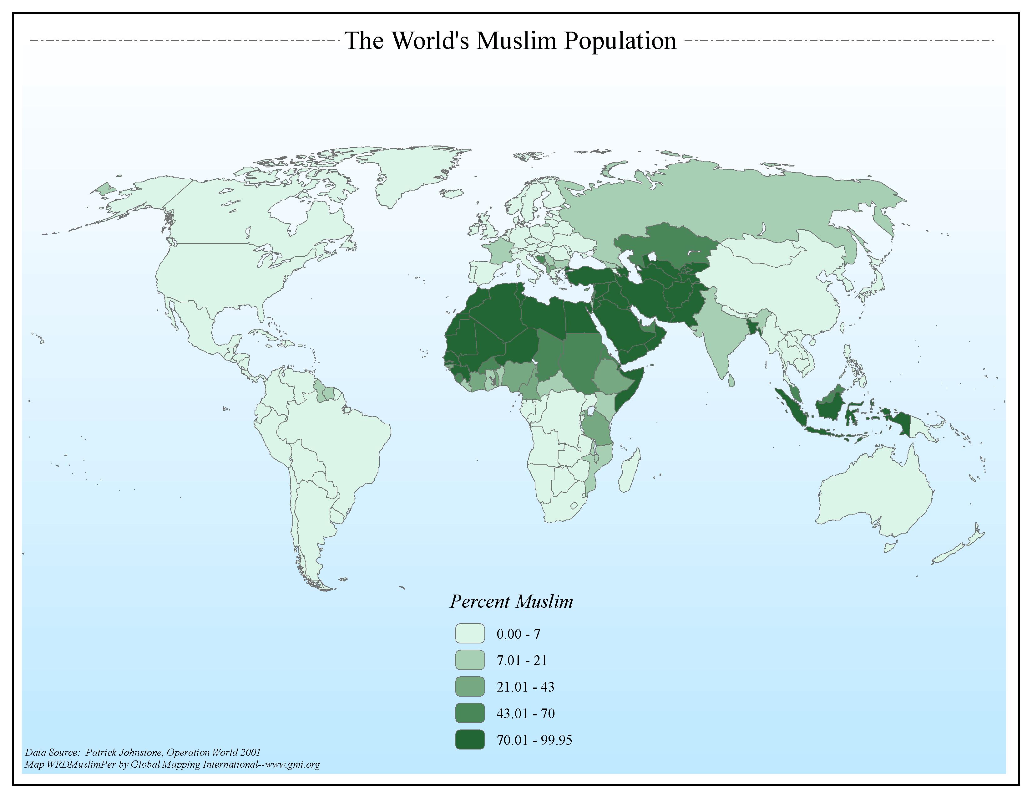 What percentage of the world is muslim