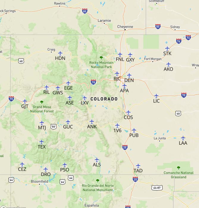 Airport code colorado