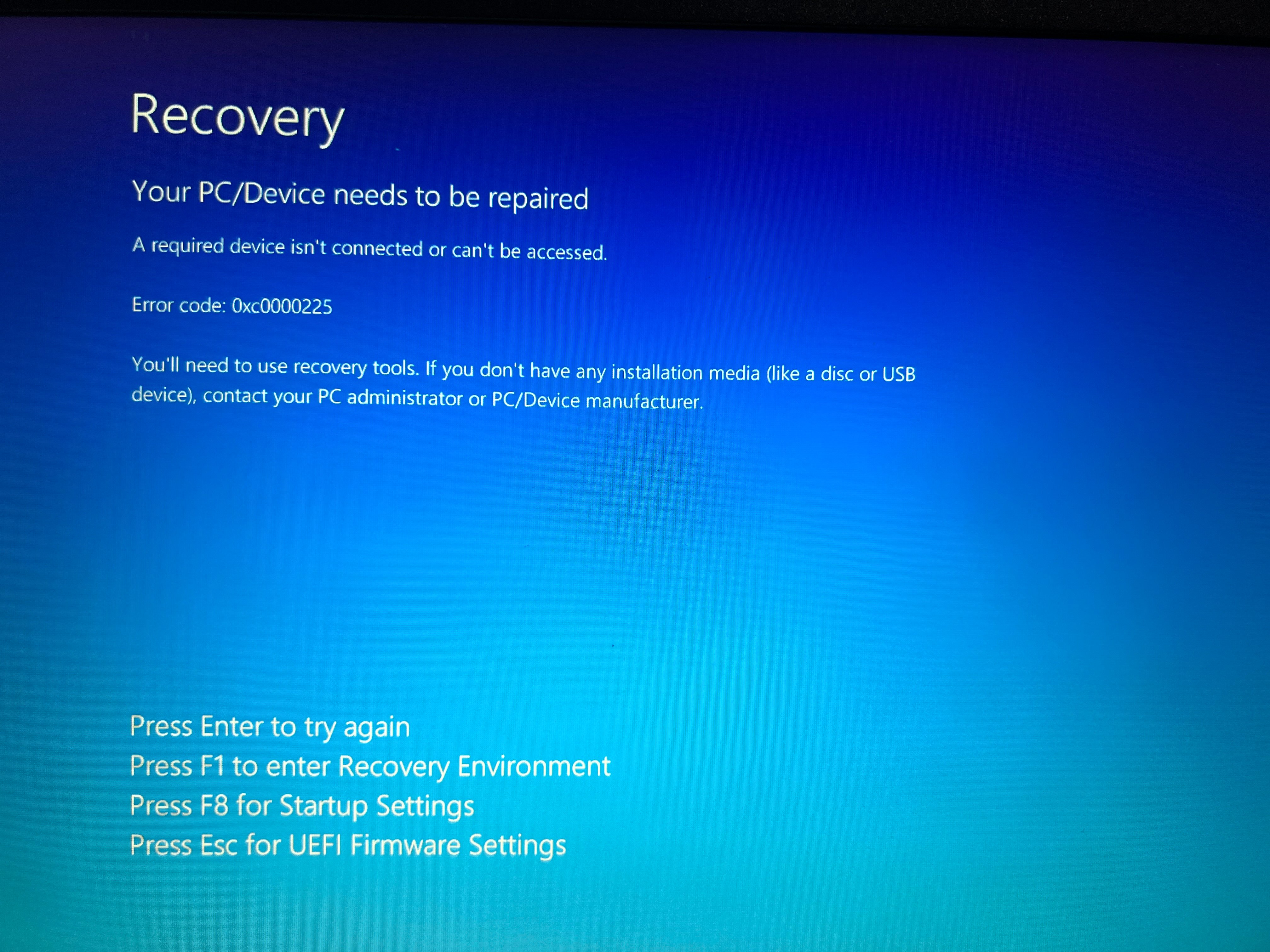 Acer recovery mode