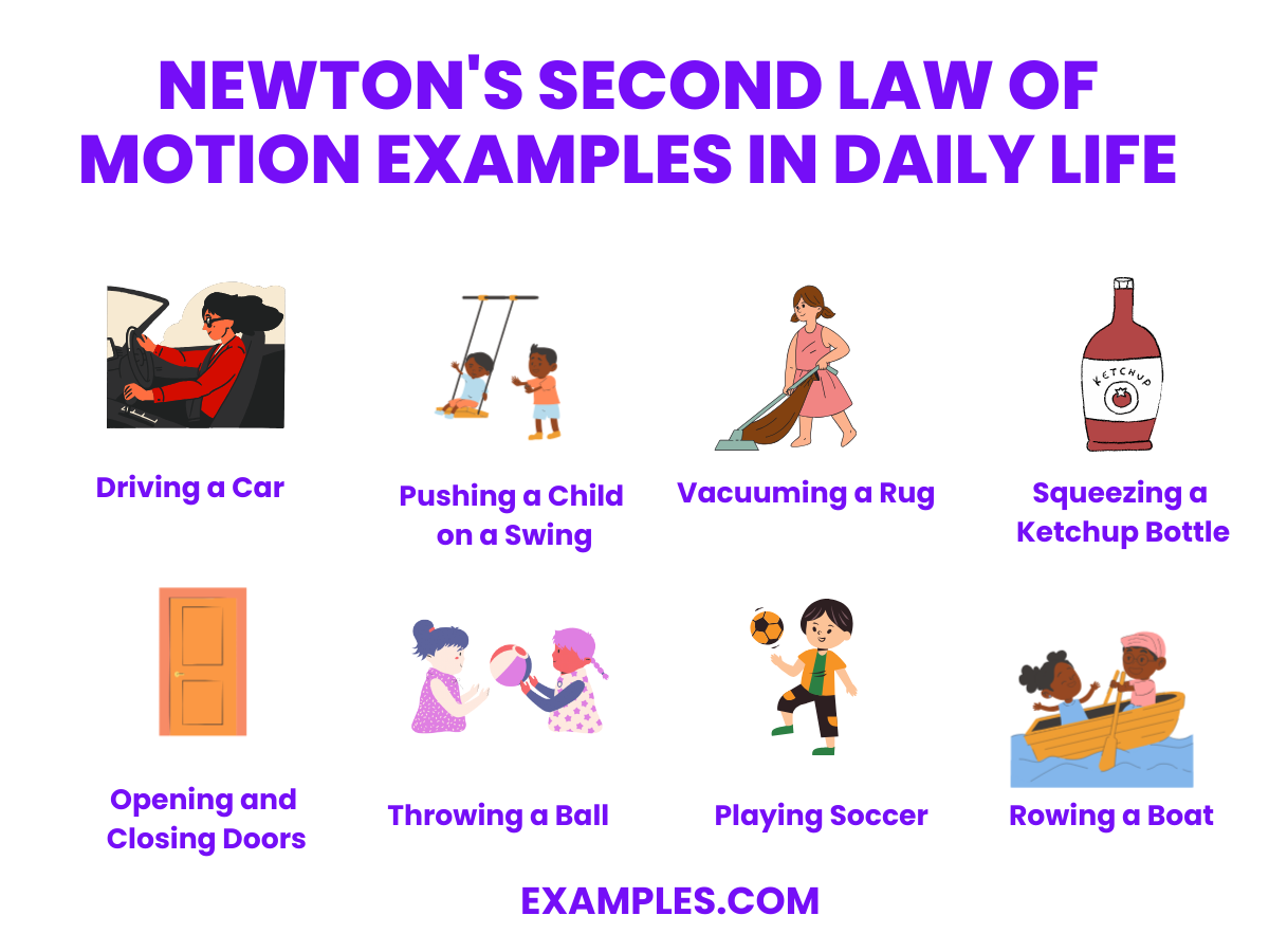 Newton's 2nd law of motion examples in everyday life