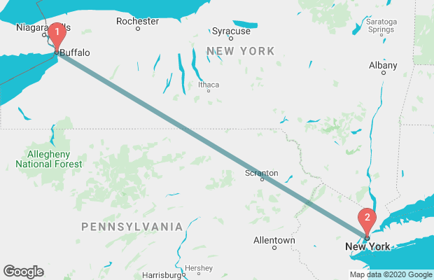 How far is nyc from buffalo