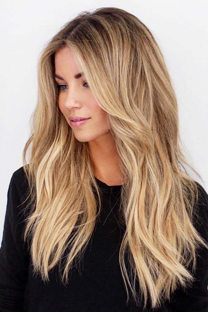 Blonde long hair with layers