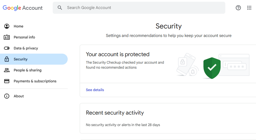 Google sign in and security