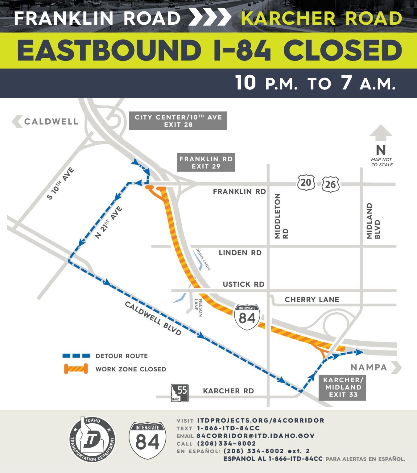 I 84 idaho road closures