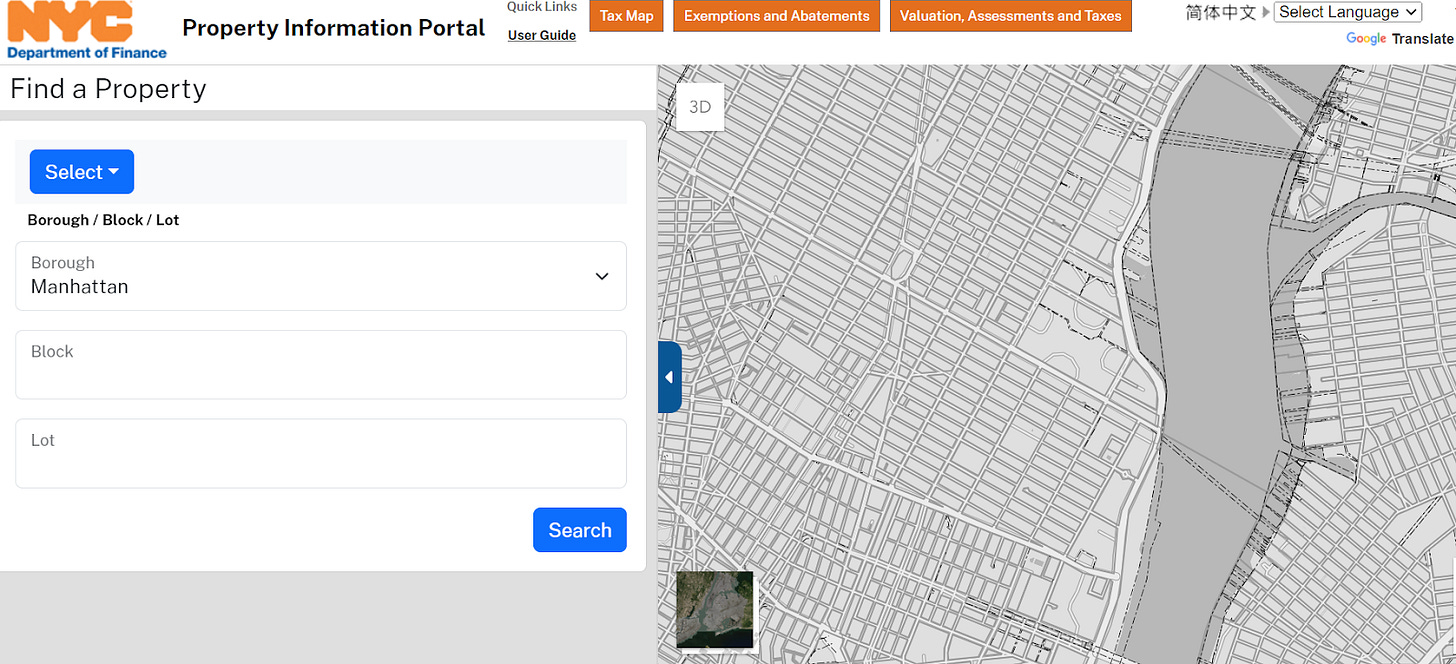 Nyc property tax public access portal