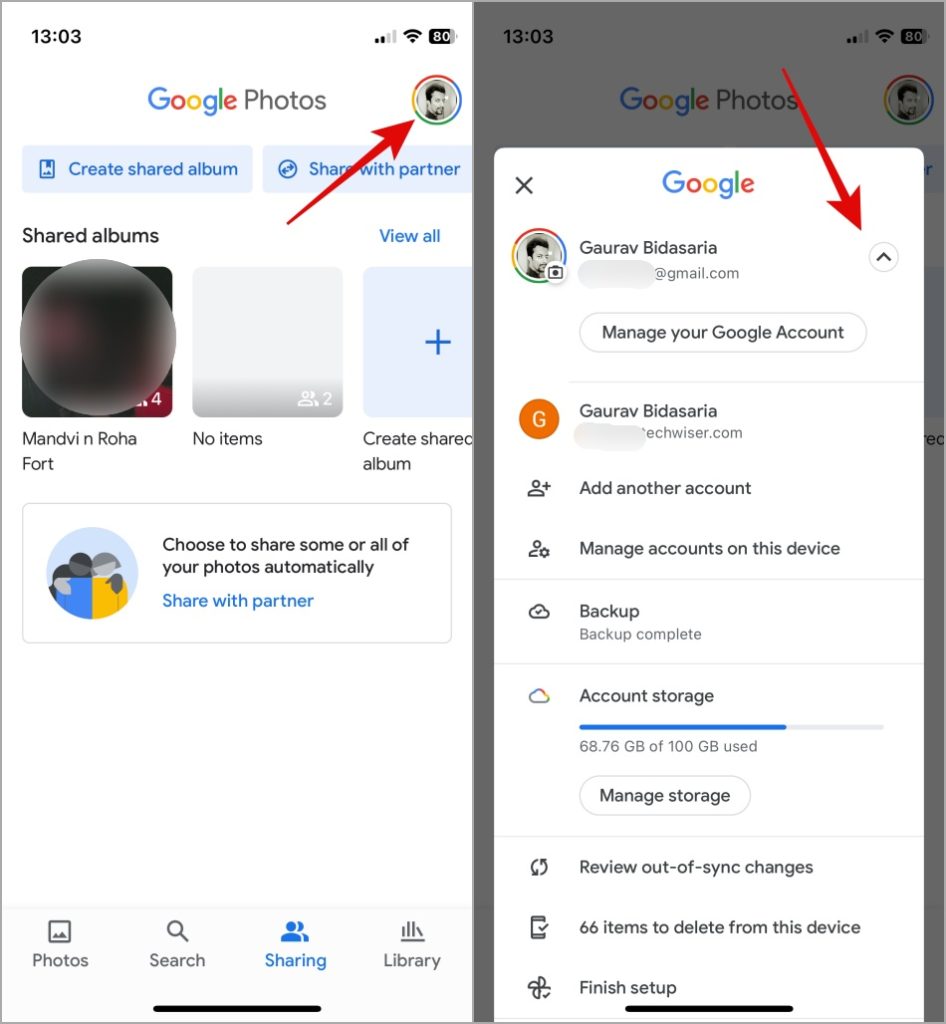 How to view saved photos on google