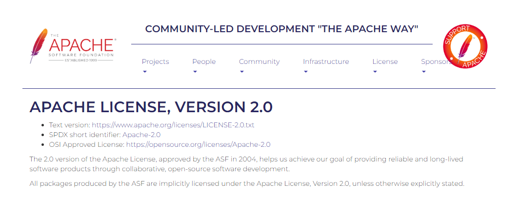 Apache license 2.0.