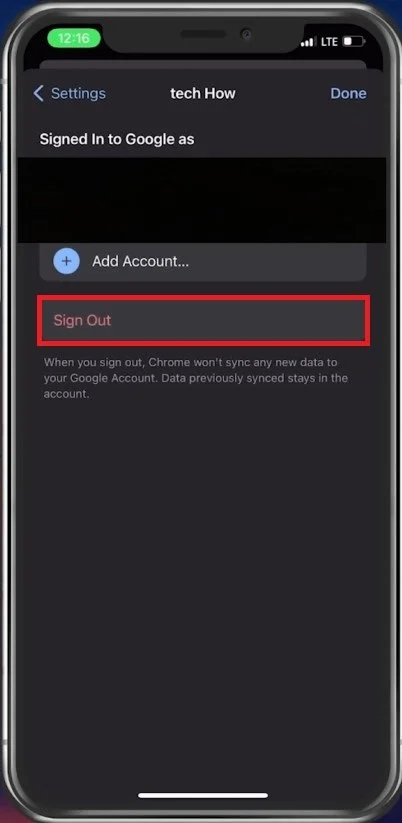 How to sign out of a google account on iphone