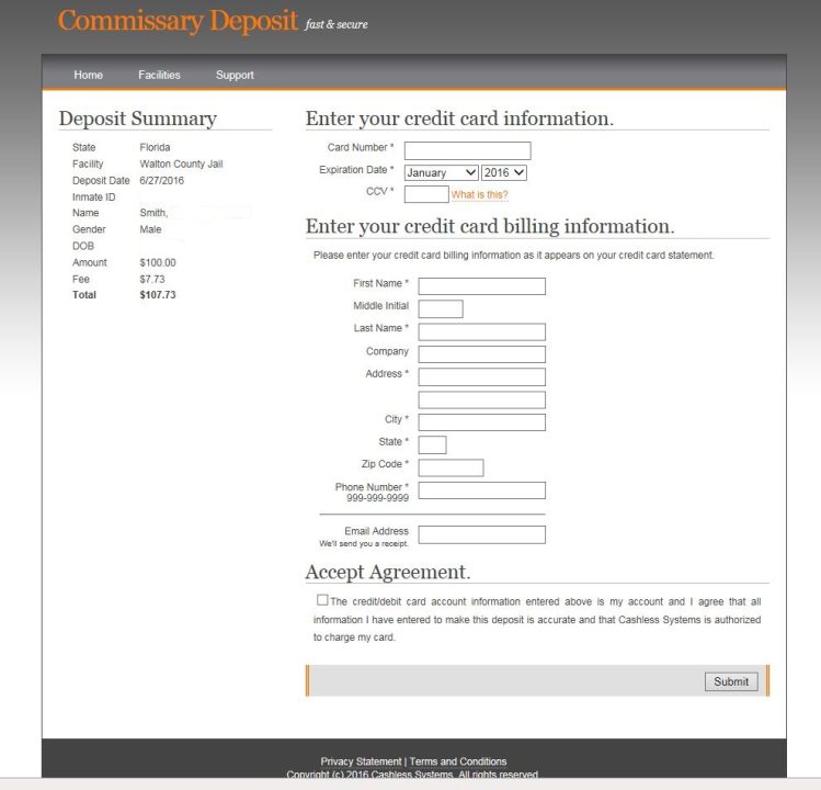 Commissary deposit com login