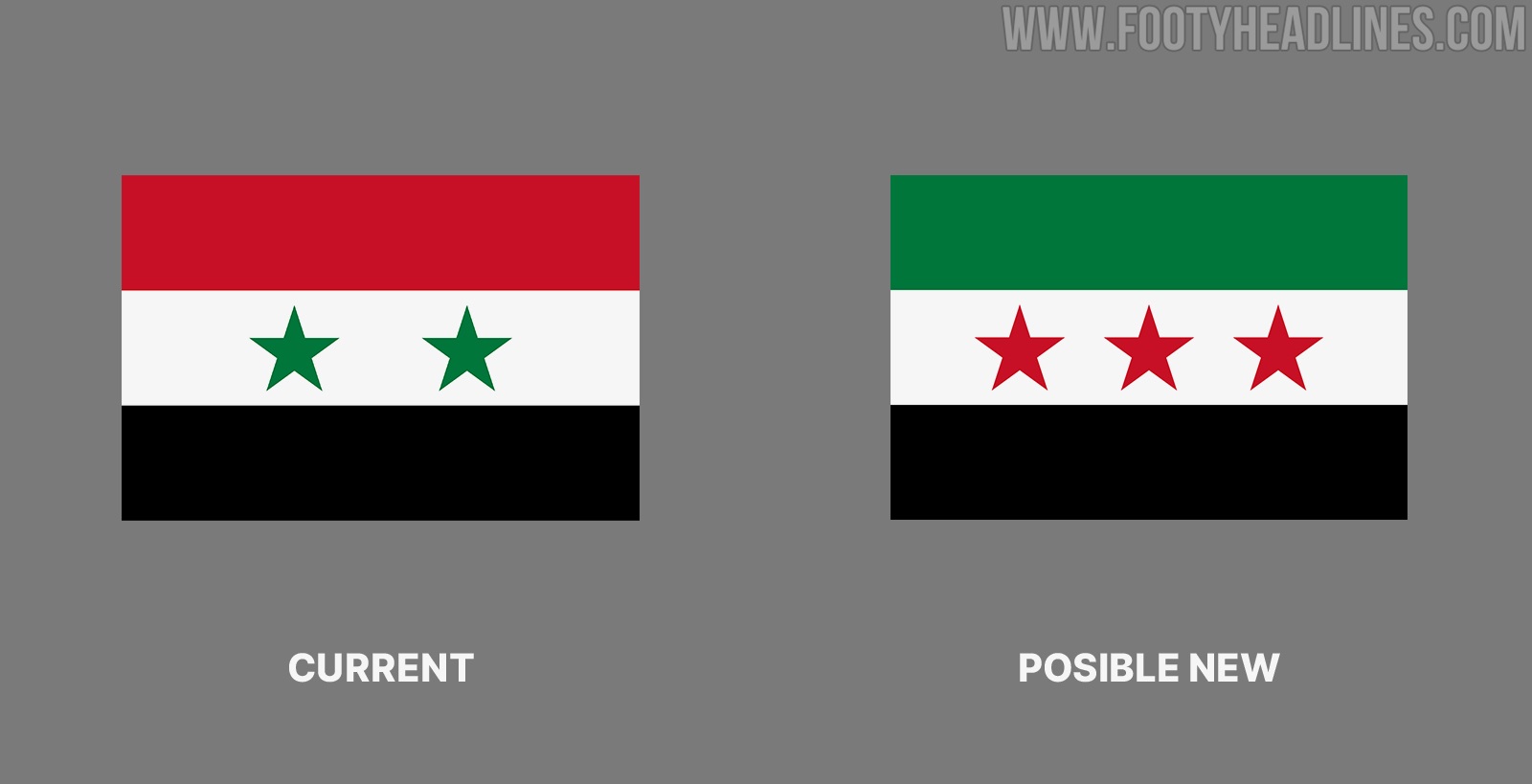 Syria flag old and new