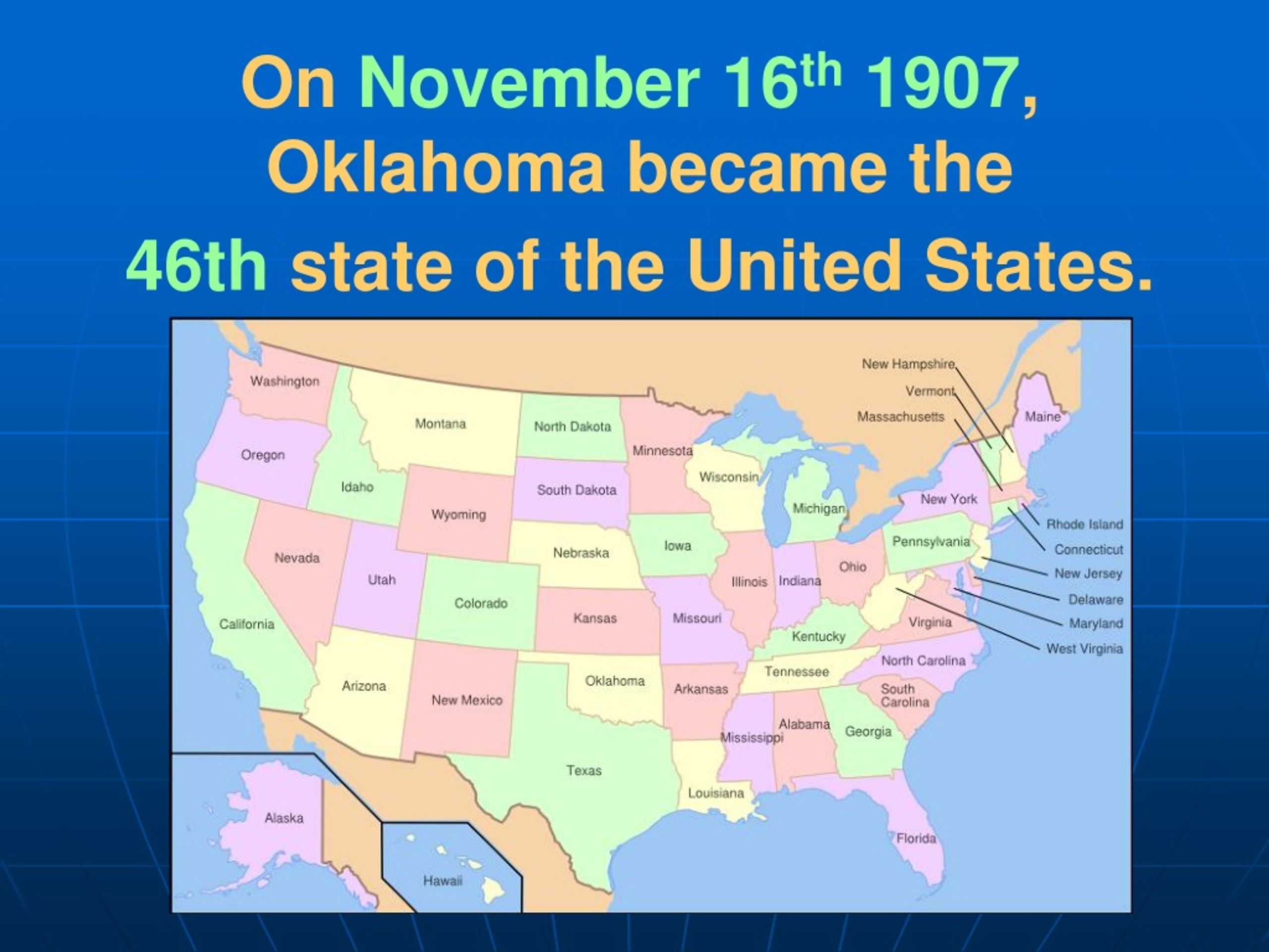 Oklahoma state established