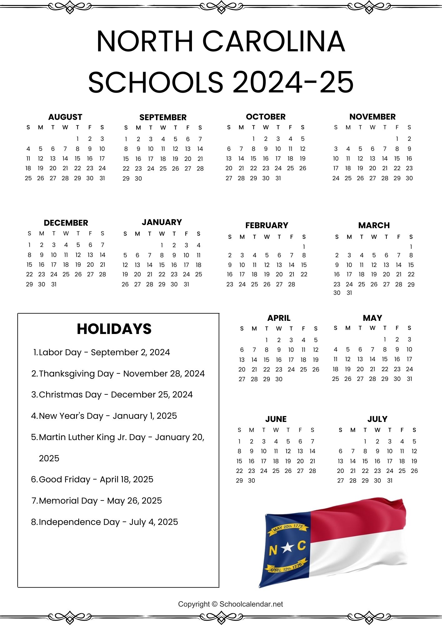 Ncsu holiday calendar