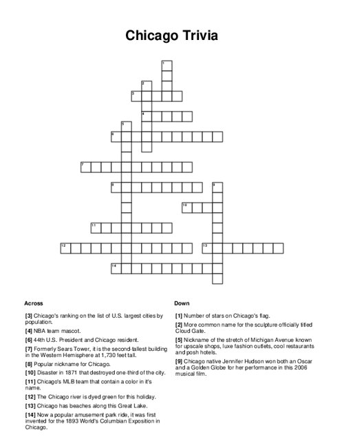 Chicago crossword puzzle