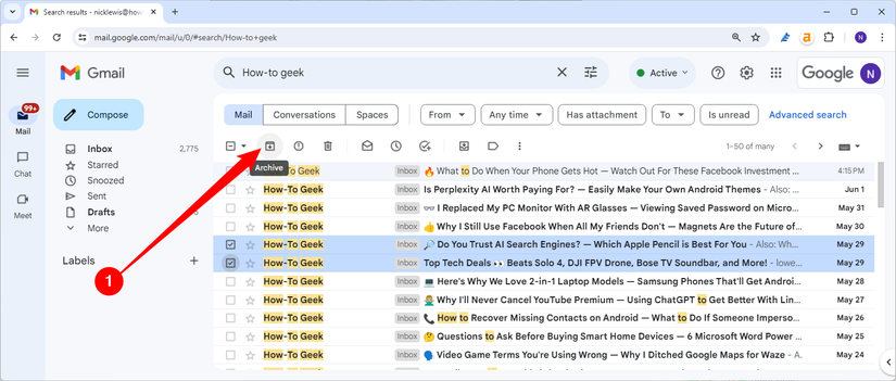 What are archives in gmail