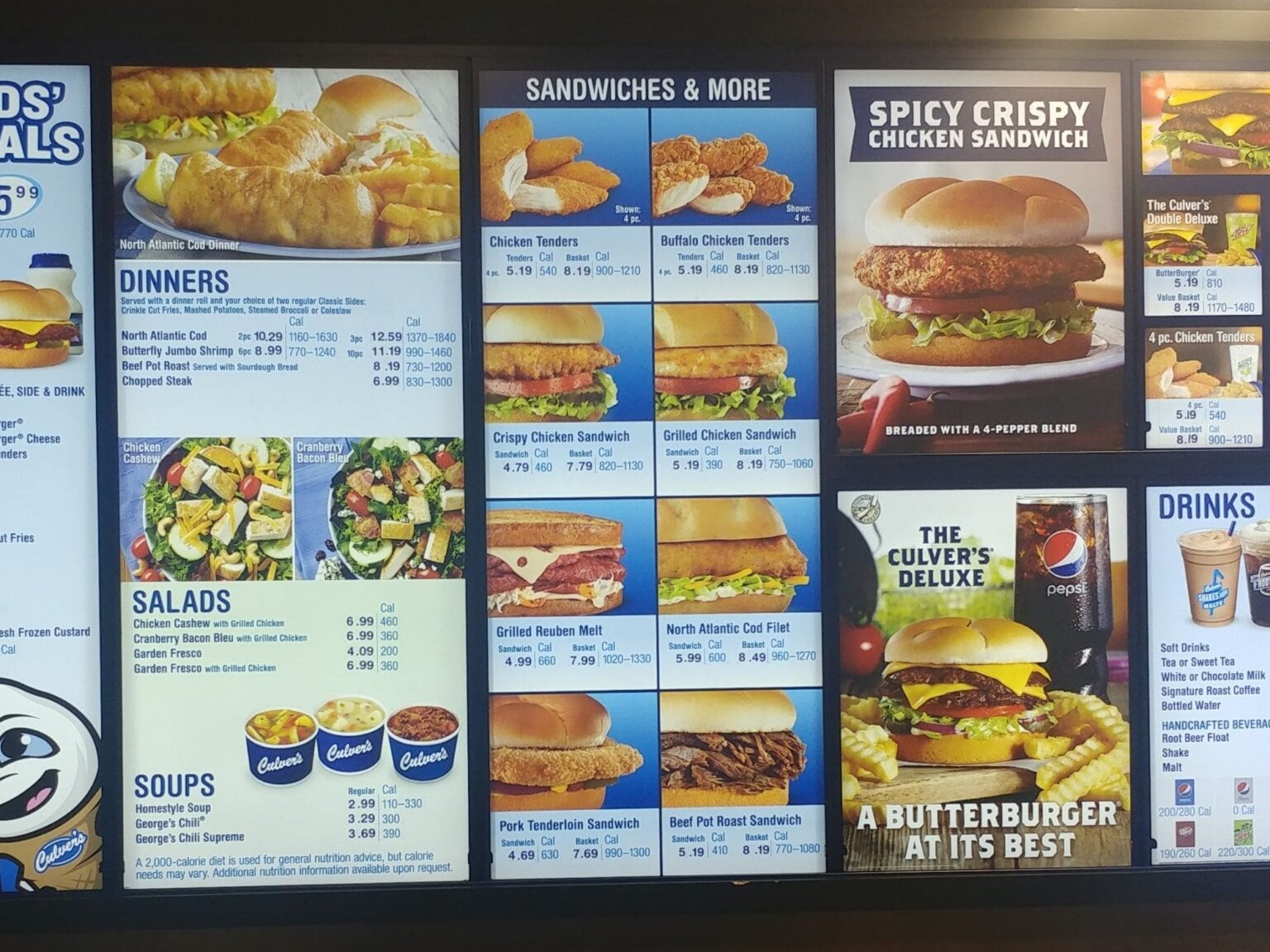 Culver menu with prices 2025