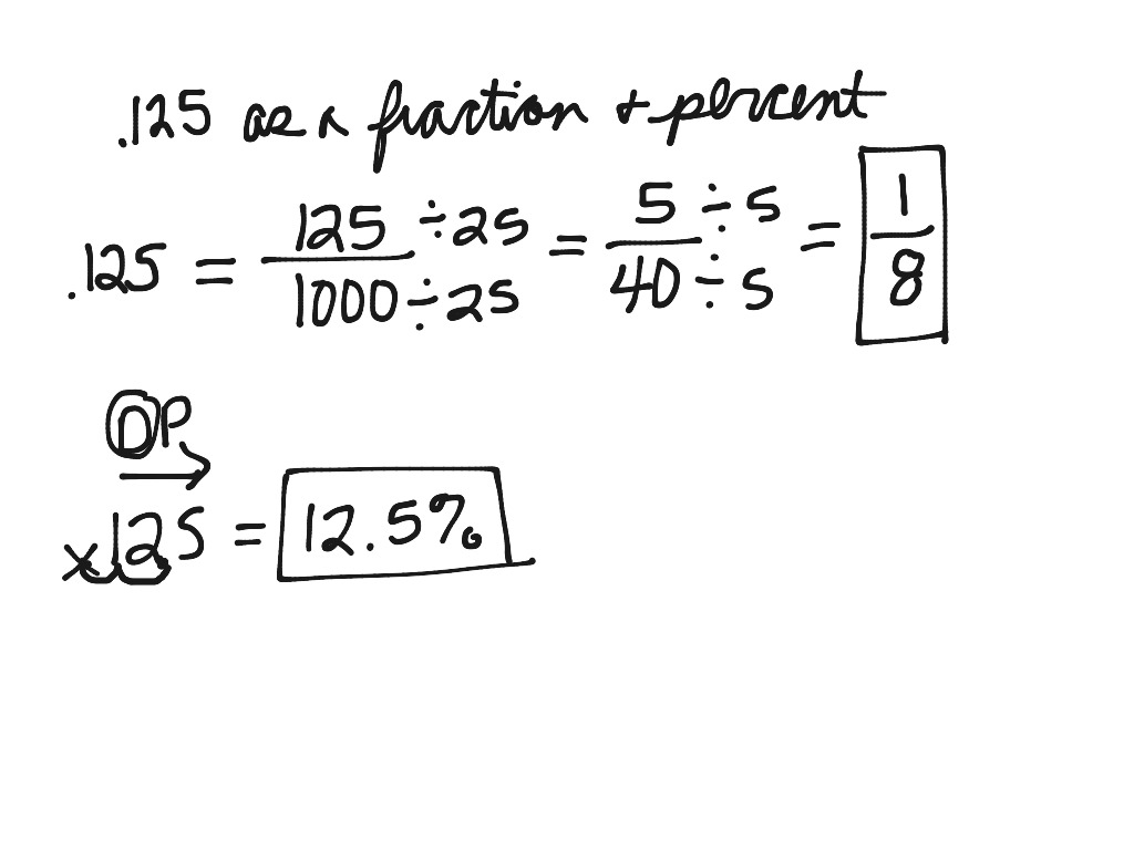 What fraction is 125