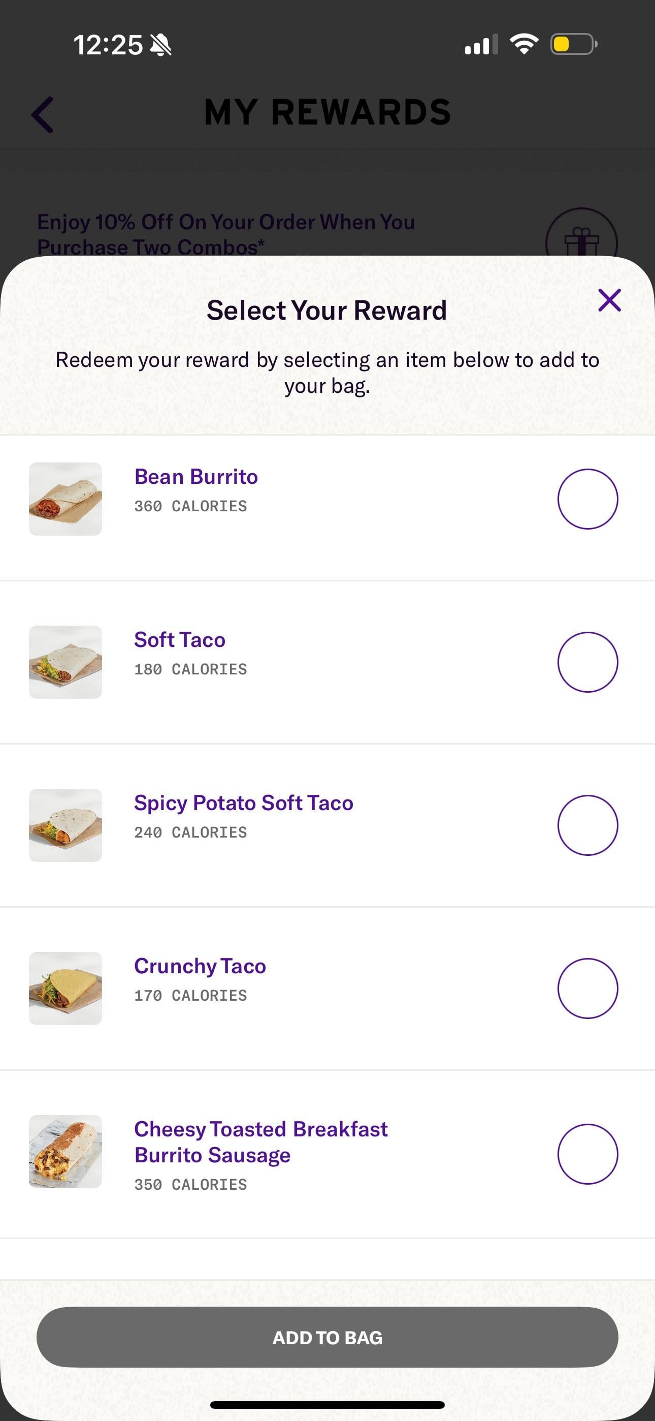 Free hot tier reward taco bell