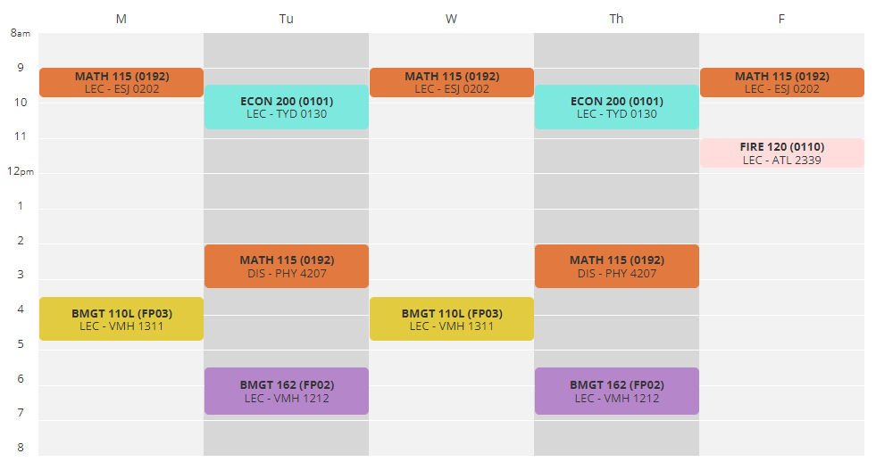 Umd fall schedule