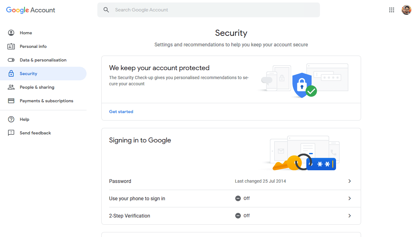 Gmail sign in security