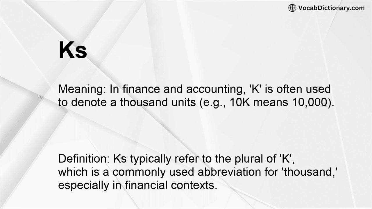 K/s meaning