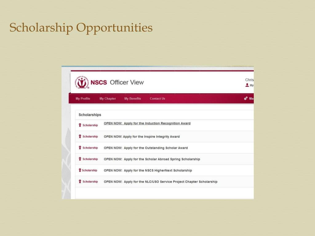 Nscs scholarship portal