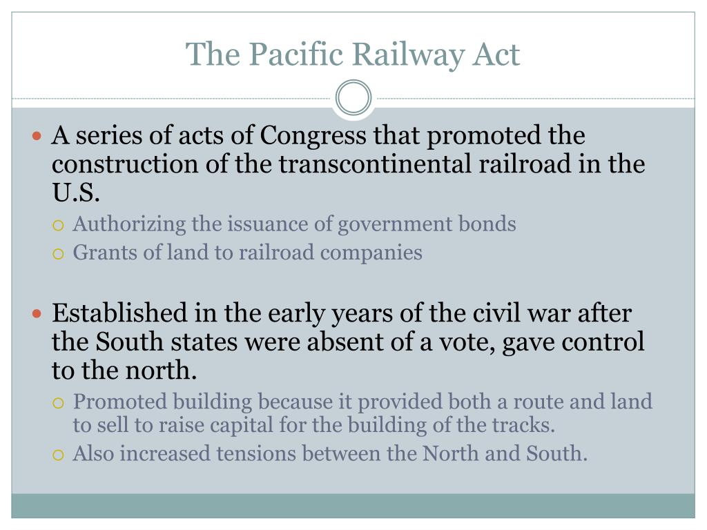 Define pacific railway act