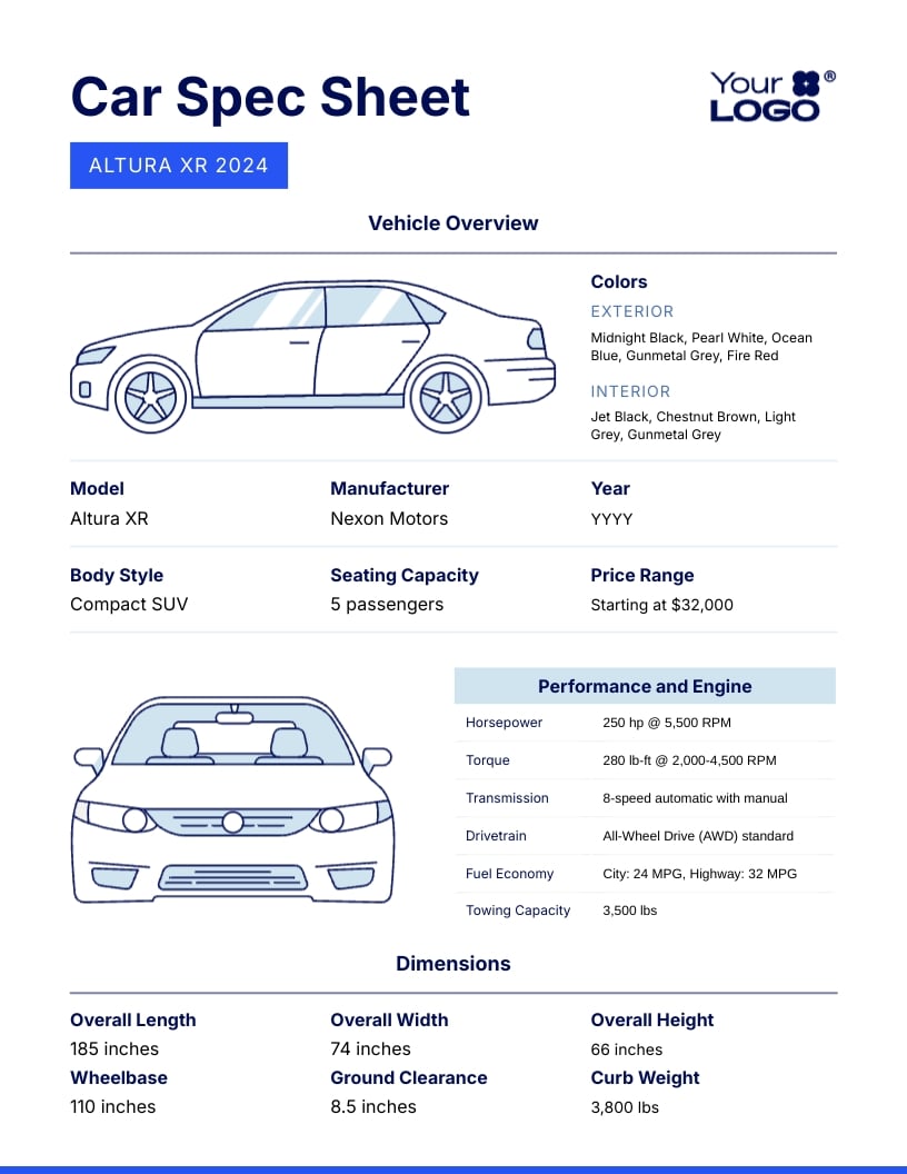 Car Models and Specifications