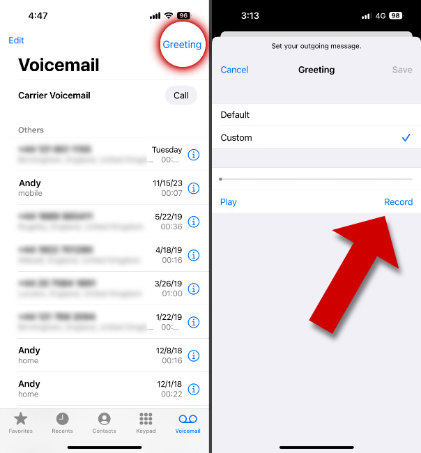 How to edit voicemail