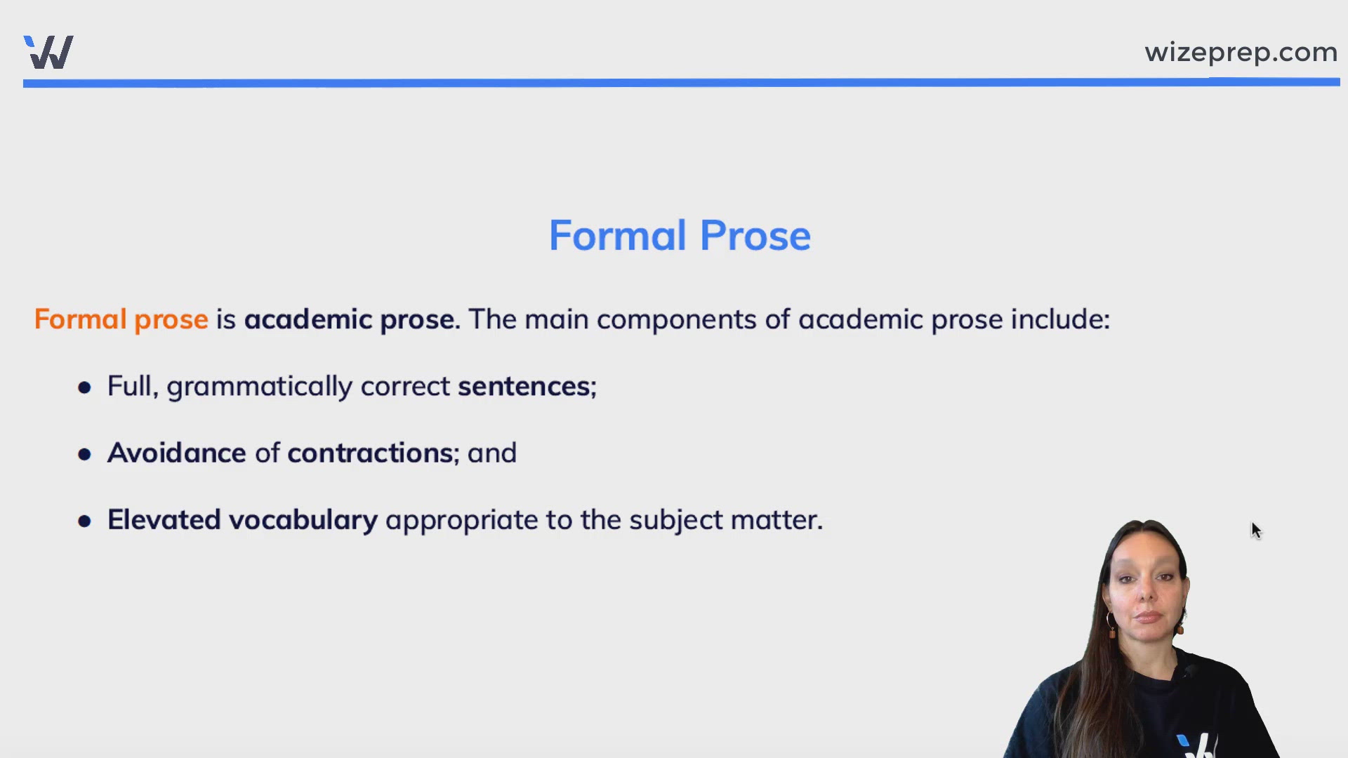 What is formal prose