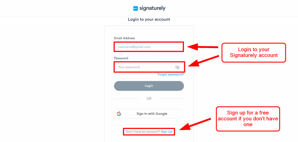 Signatureny login